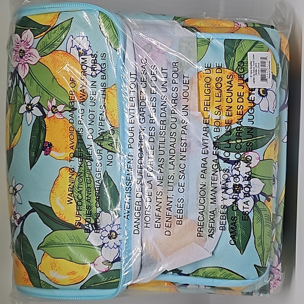Vera Bradley Lighten Up Deluxe Travel Cooler in Lemon Grove travel cold bag New